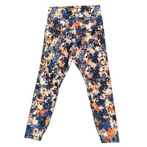 Old Navy Active Floral High Rise Leggings L‎ Powersoft Go Dry Gym Athleisure